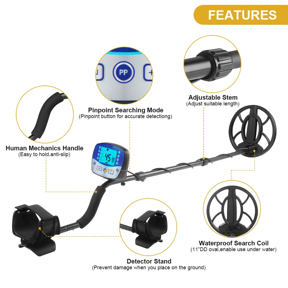 CRUC11MD990-Détecteur de Métaux Professionnel EDF, Bobine Étanche, Haute Sensibilité, Hunter Finder, Portable, 10.2 Pouces