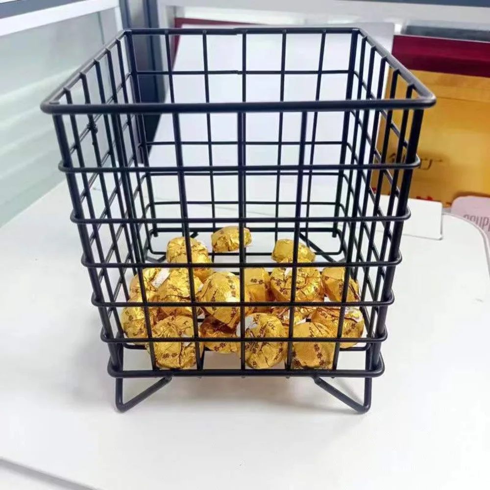 Creative Iron Storage Rack Desktop Book Pen Storage Box Large-Capacity Storage Basket Student Dormitory Sundries Storage Box