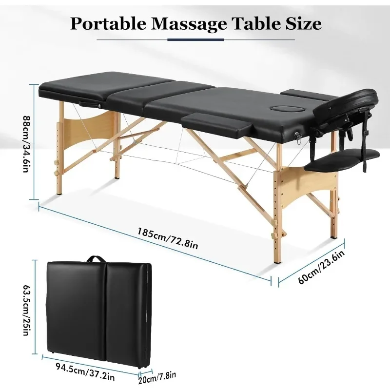 Massage Tables Portable Lash Bed for Eyelash Extensions 73 inch Long Tattoo Table Height Adjustable Professional