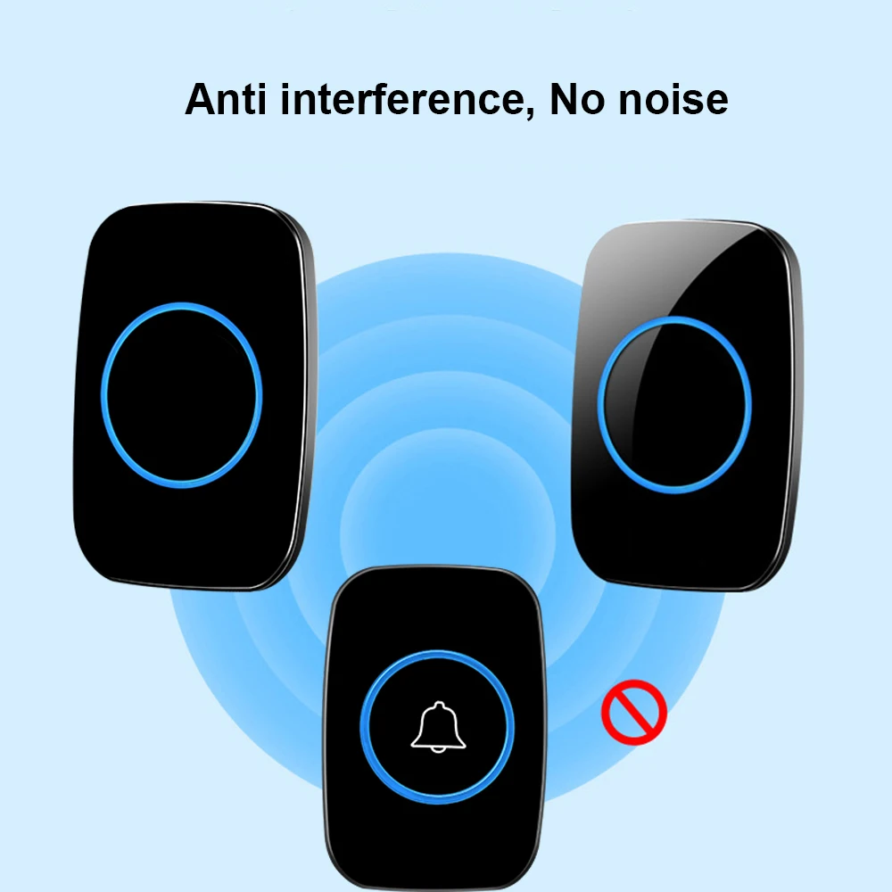 Mini A10 DC แบตเตอรี่ไร้สายกันน้ํา Doorbell 300M Remote 60 Chimes ไร้สายบ้านไร้สาย Call Bell