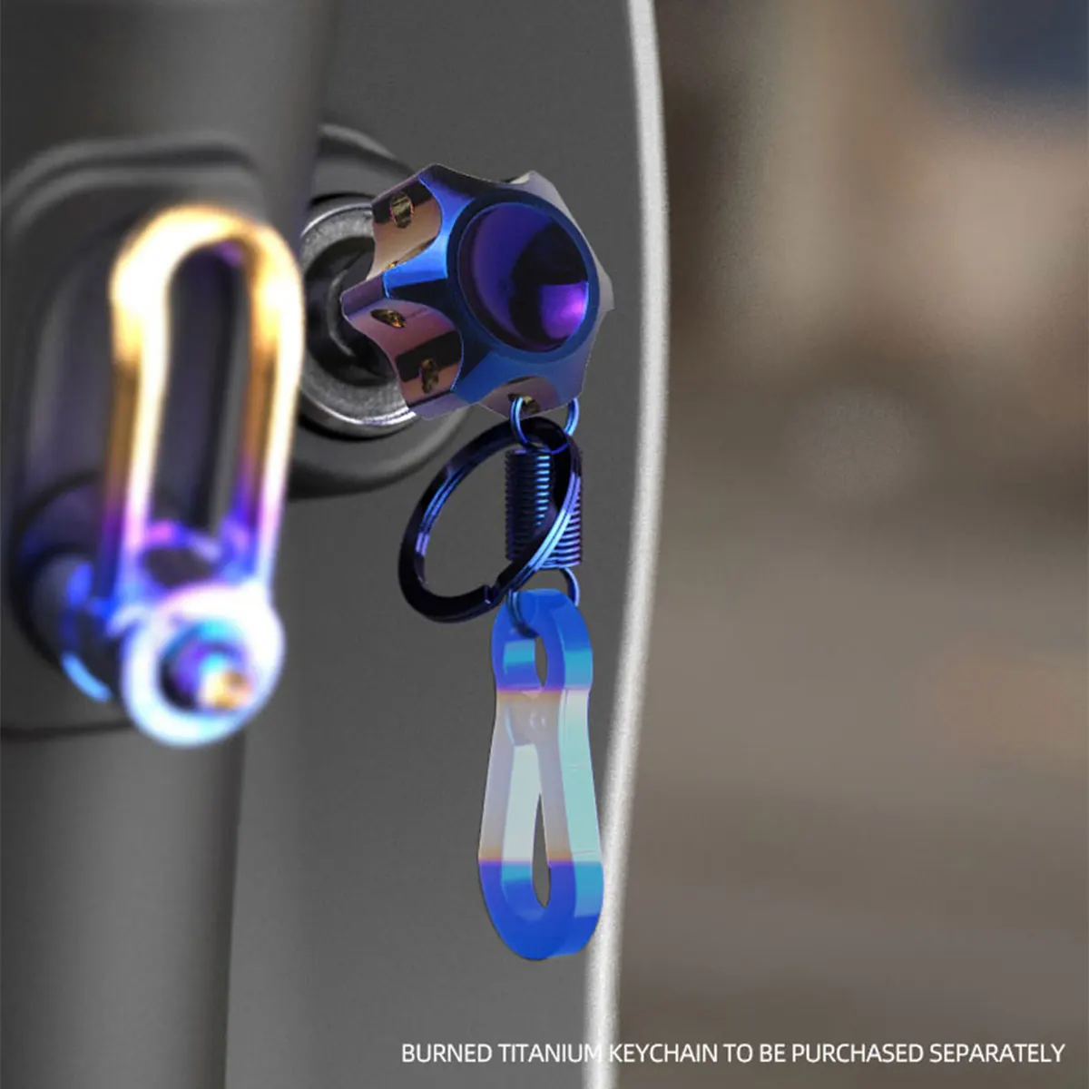 Universal motocicleta carro chave cabeça decoração modificado capa chave azul roxo liga de alumínio titânio queimar hexágono engrenagem chave bit