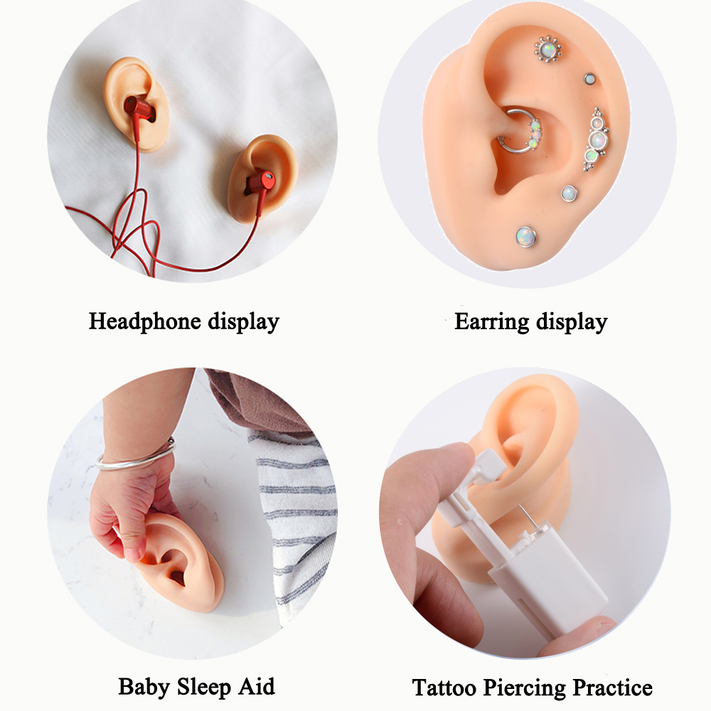 1Pc Weiche Silikon Ohr Modell Tattoo Praxis Schmuck Display Piercing Werkzeuge Ohrring Display-Tool Acryl Display-ständer Kit
