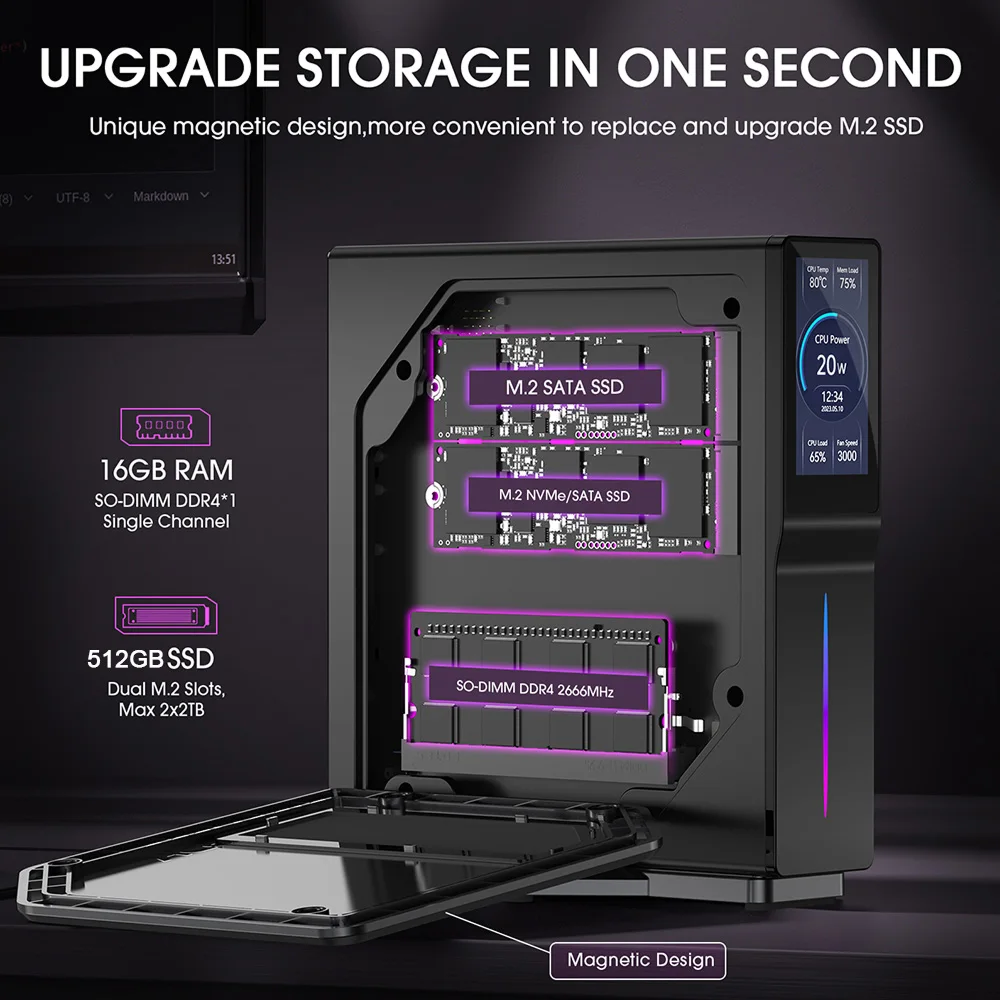 KAMRUI Mini PC S1 N97 16GB DDR4 512GB M.2 SSD Mini Computer with W11 PRO WiFi6 BT5.2 4K Mini Desktop Computer Work Business PC