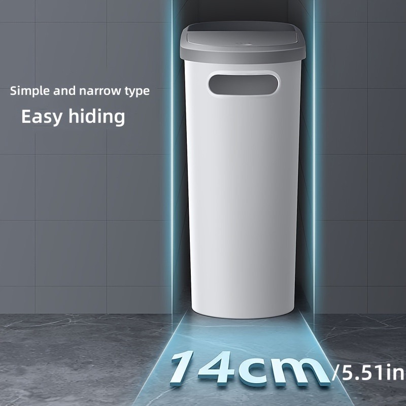 Toilet Trash Can Holder Clip Home Press Type Toilet Trash Can with Lid for Living Room, Bedroom, Kitchen Large Capacity