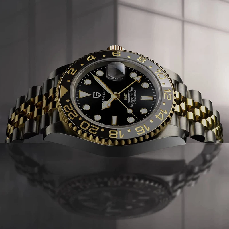 PAGANI DESIGN V3 versión GMT relojes de lujo para hombre reloj mecánico automático de zafiro 40MM reloj impermeable de acero inoxidable