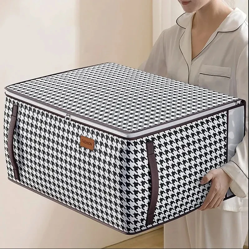 두꺼운 부직포 이불 보관 가방, 가정용 대용량 의류 의류 포장 가방, 짐 정리 가방, 1PC