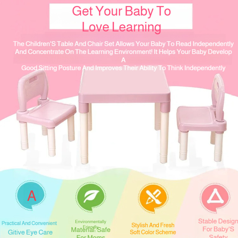 Kindergarten Table and Chair Set Children's Special Study Table Home Baby's Game Learning Desk and Chair  Kids Furniture Set