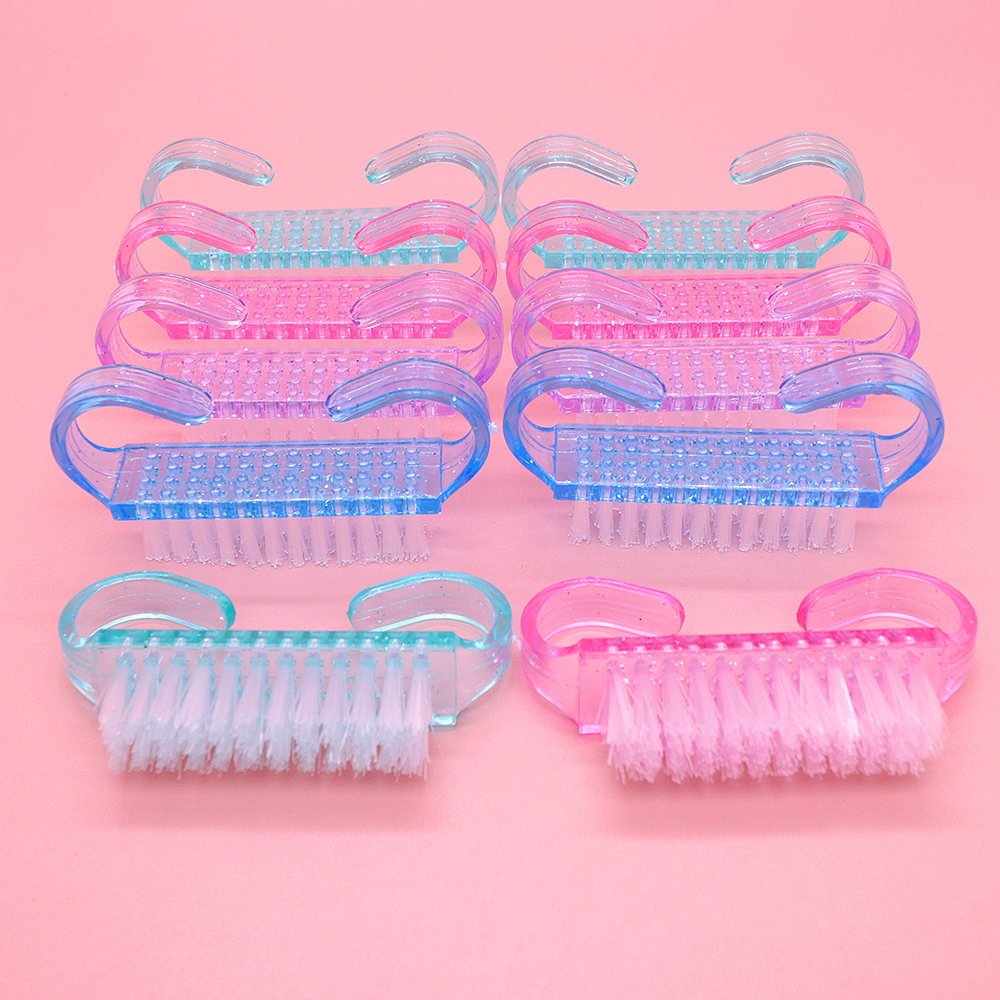 トップクリーニングネイルブラシネイルアートプラスチックソフト除去ダストフィンガーケア UV ジェルマニキュアペディキュアツール化粧ブラシスクラブ