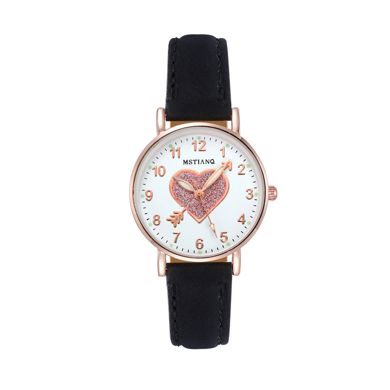 Lindo reloj con esfera en forma de corazón brillante para niños, luminoso fluorescente, reloj de moda para estudiantes, amor Simple en primera vista