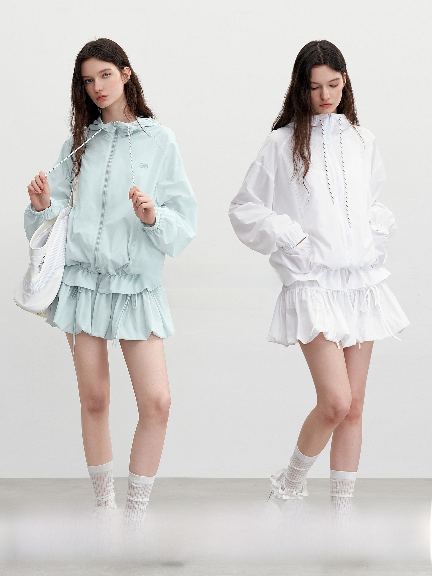 Jaqueta Verde de Design Original AYF, Solta e Leve, Proteção Solar para a Temporada de Outono, Fibra de Poliéster, Manga Long...