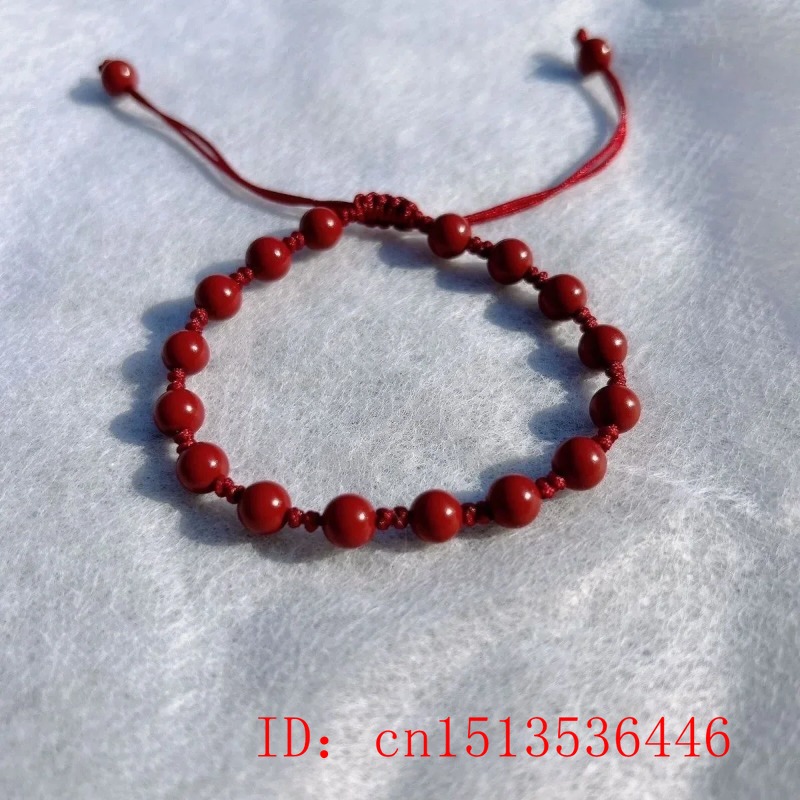 Maßgeschneidertes natürliches rotes Zinnober-Armband mit 6 mm Perlen, Jade, rund, Handweberei, Schmuck, Mode, Mann, Frau, Glücksamulett, neu
