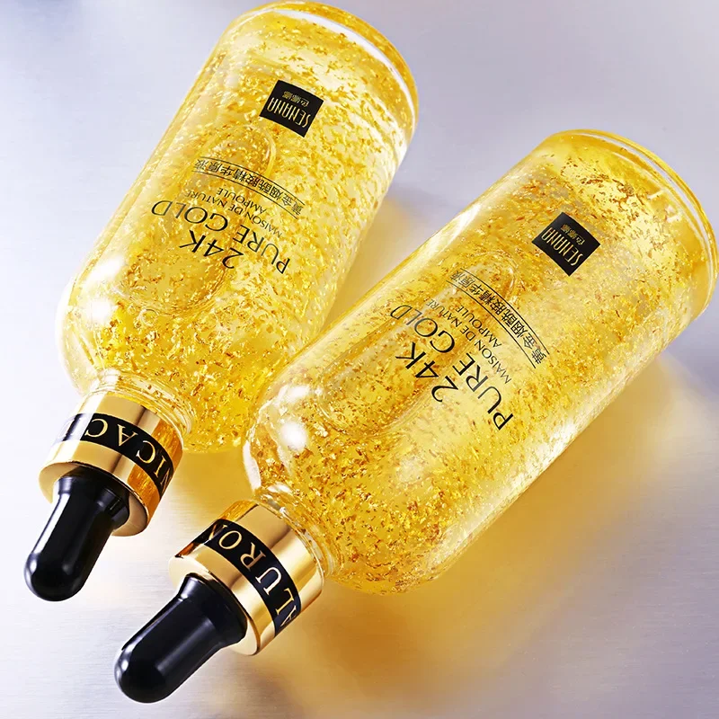 24k ouro ácido hialurônico nicotinamida rosto essência reabastecimento hidratar encolher poros iluminar cuidados com a pele endurecimento soro facial