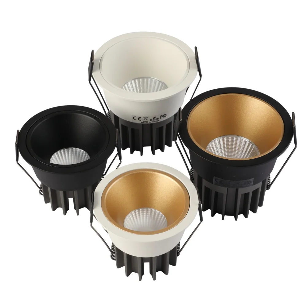 Luz descendente Led regulable, lámpara empotrable de techo, foco de aluminio COB 110V 220V, punto para tienda de oficina en casa, agujero led 65/75/90mm