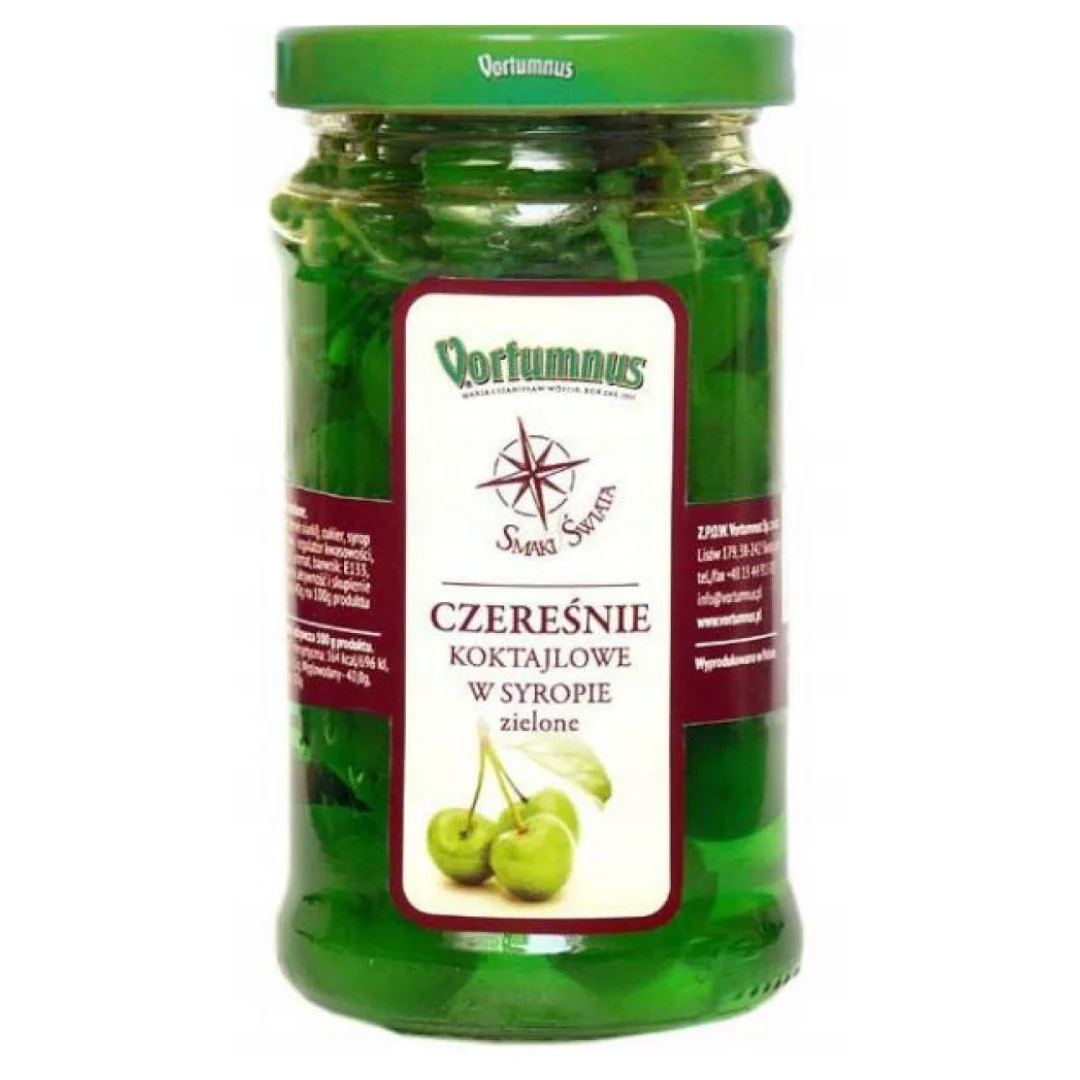 Grüne Cocktali Kirschen 420g - Vortumnus