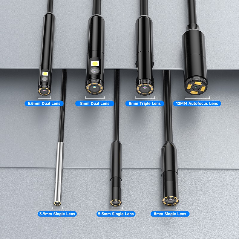 7-Zoll-IPS-Bildschirm-Endoskopkamera HD1080P Single Dual Triple Lens HD1920P 5 MP Autofokus USB-Autoinspektionsendoskop Foto machen