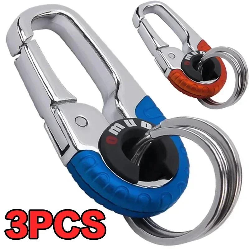 Nuevo llavero con hebilla para hombre, llavero de acero inoxidable, gancho para llavero, mosquetón para exteriores, accesorios para llavero de escalada, 1/3