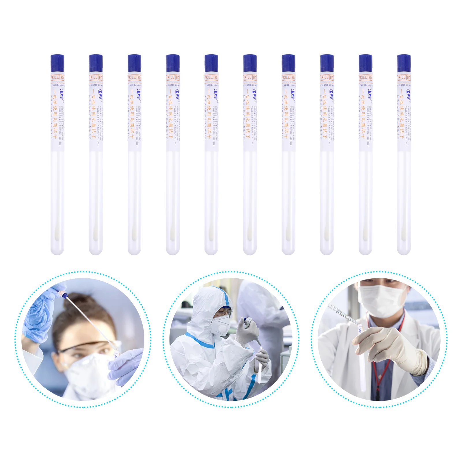 100 Pcs Sterile Swab Stick Sampling Specimen Collection Swabs Cotton Sticks Disposable Single Use Samplingsticks For