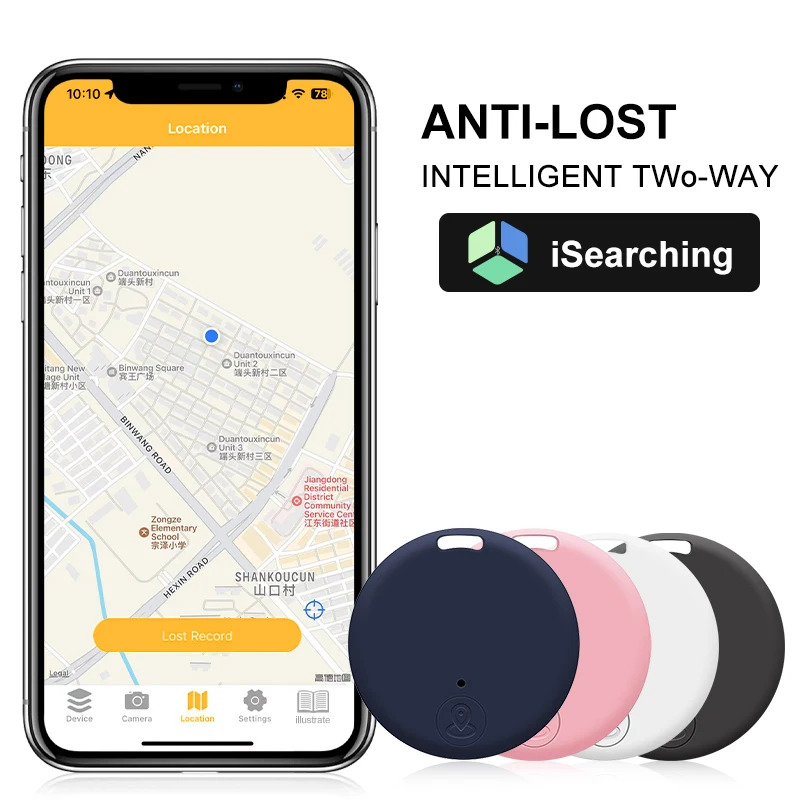 GPS Tracker Device Anti-Lost Reminder For Pet Kids Bag Key Wallet Smart Bluetooth Connected IOS/ Android App Finder Locator