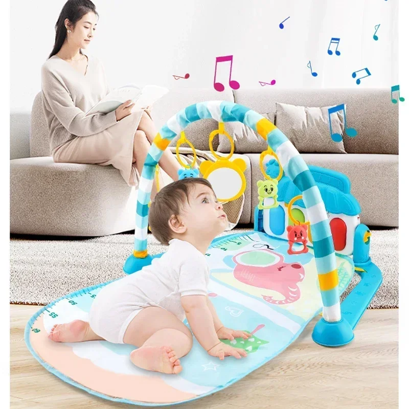 Estante de gimnasio para actividades de bebé de 0 a 36 meses, teclado de Piano Musical para recién nacido, manta para gatear, tapete de juego con Pedal, juguetes educativos para edades tempranas, regalos