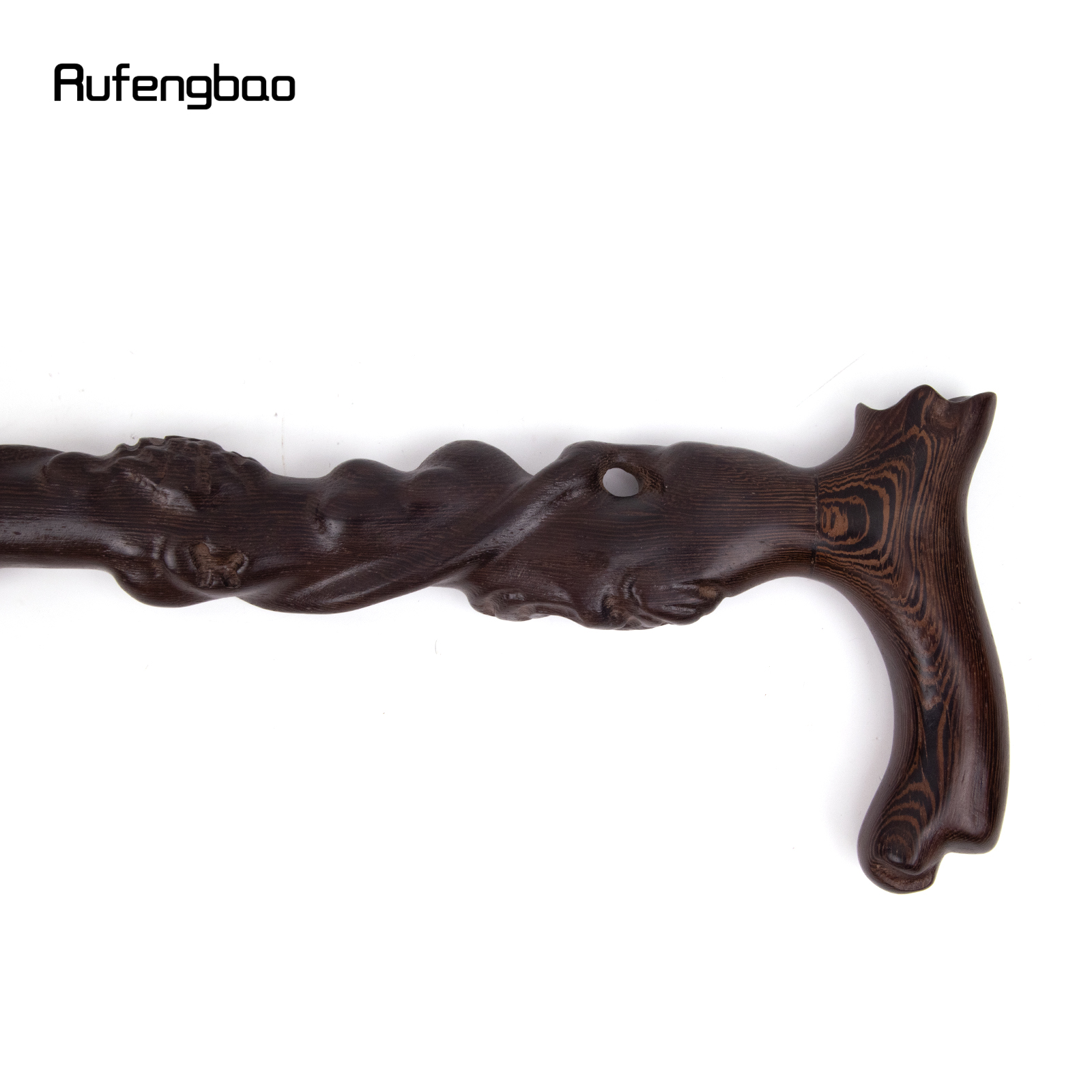 Bastão de madeira, Raiz de árvore marrom, Ccosplay decorativo, Festa de Halloween, Muleta de boca, Varinha Crosier, 93cm