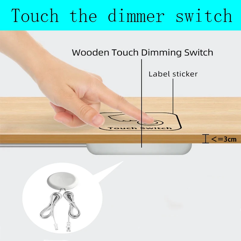 กวาดเจาะ 25 มม.แผงไม้ Smart Touch Sensor ไฟ LED สวิทช์ควบคุมมือกวาดควบคุมหรี่แสงได้ Touch Dimmercus custom