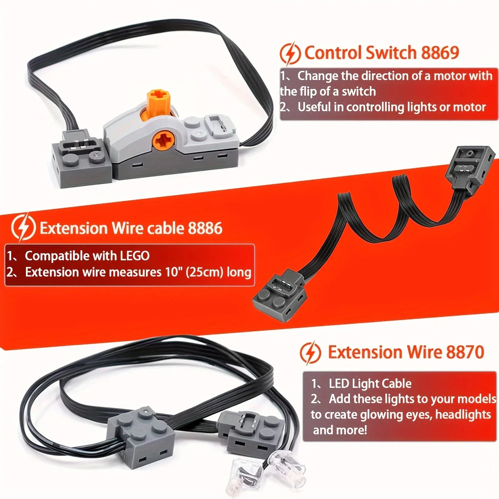 MOC Technical parts Power Functions Servo Motor Remote Control Battery Box SwitchLight Set IR Speed Remote Control Receiver toy