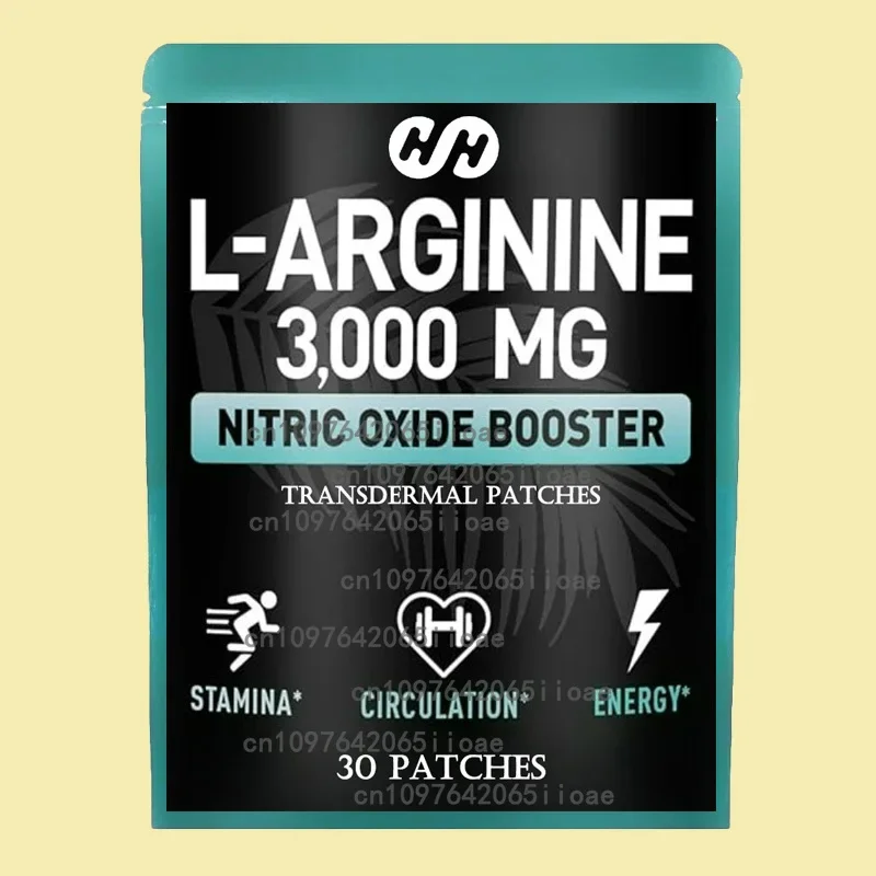 30 Patches L Arginine Transdermal Patches Enhanced With Grape Seed & Ginger Energy, Blood Flow, Heart & Stamina