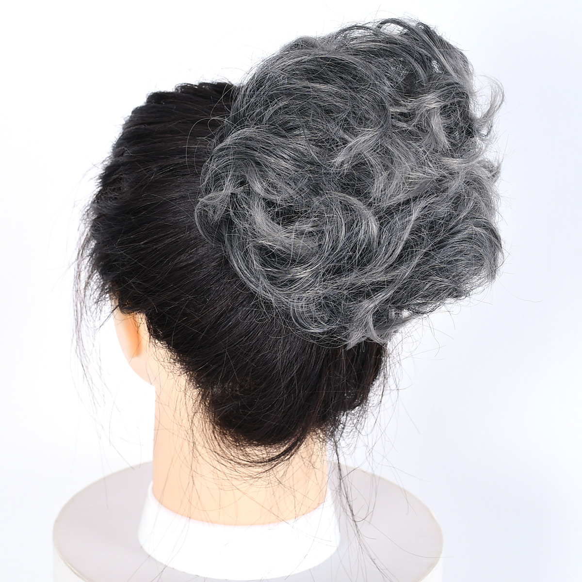 Jeedou สังเคราะห์ Messy Hair Bun Chignon Donut Pad ผมเชือกยาง Band Hairpiece