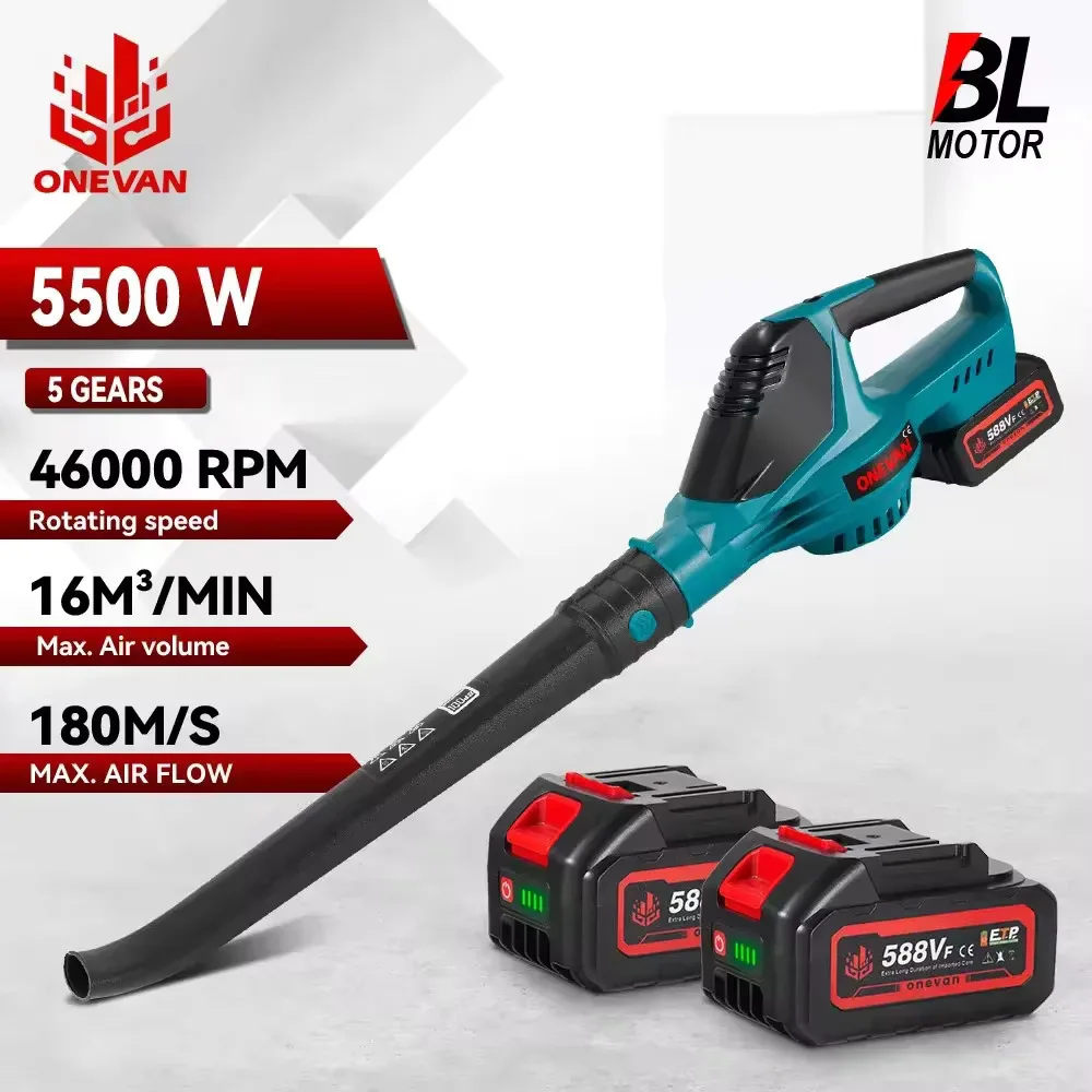 ONEVAN 5500W 브러시리스 전기 공기 송풍기 무선 잎 송풍기 낙엽 Makita 18V 배터리 용 눈 먼지 청소 도구