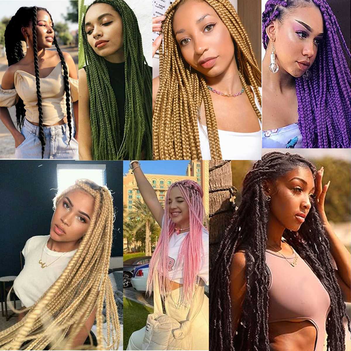 女性のための合成かぎ針編みのヘアエクステンション,ブラジルのウールの人工毛,アフリカの髪,ストランド,偽の髪,4パック