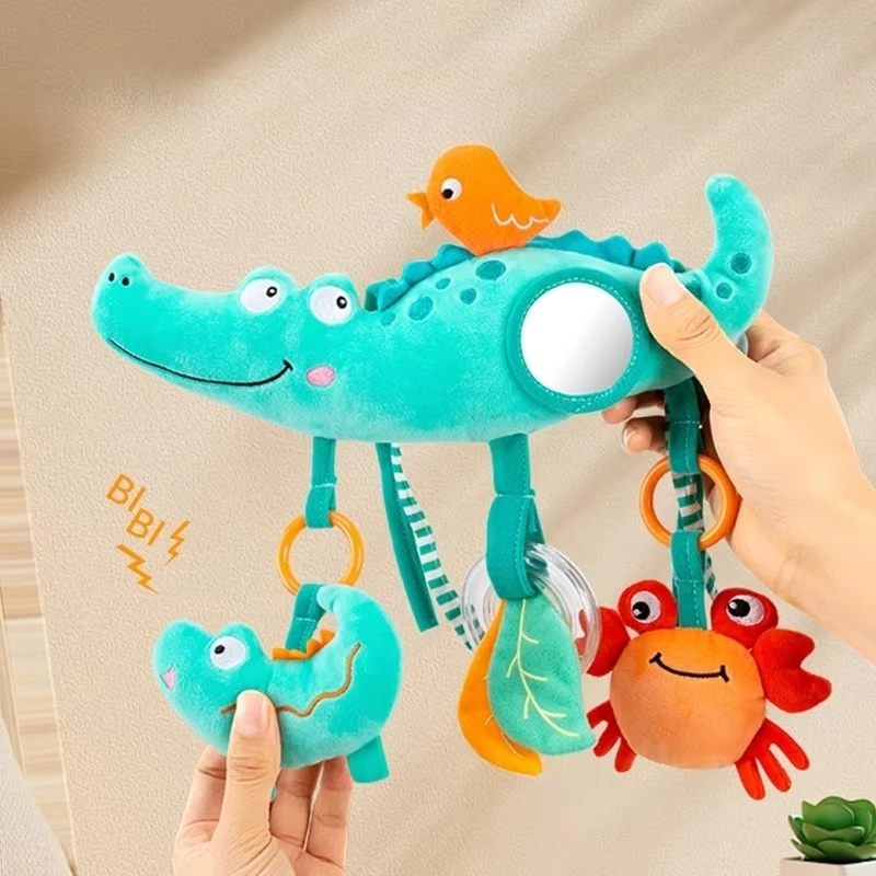 ソフト動物ハンドベルベビーベッドベッドベビーカー携帯ぶら下げガラガラ 0 12 ヶ月幼児ぬいぐるみかわいい象ワニパンダ