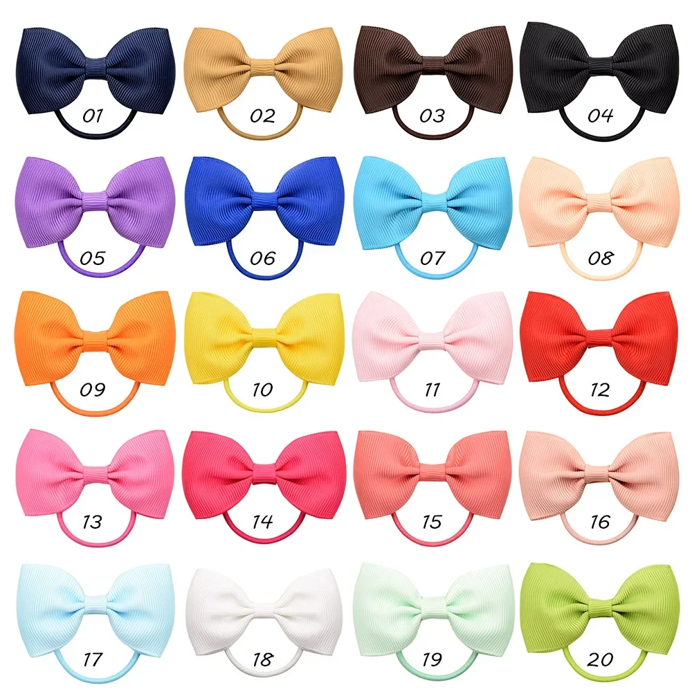 Lazos de cinta pequeños de 2,75 pulgadas con bandas elásticas para el cabello para niñas, coleta de Color sólido, lazos para el cabello, lazos, accesorios para el cabello