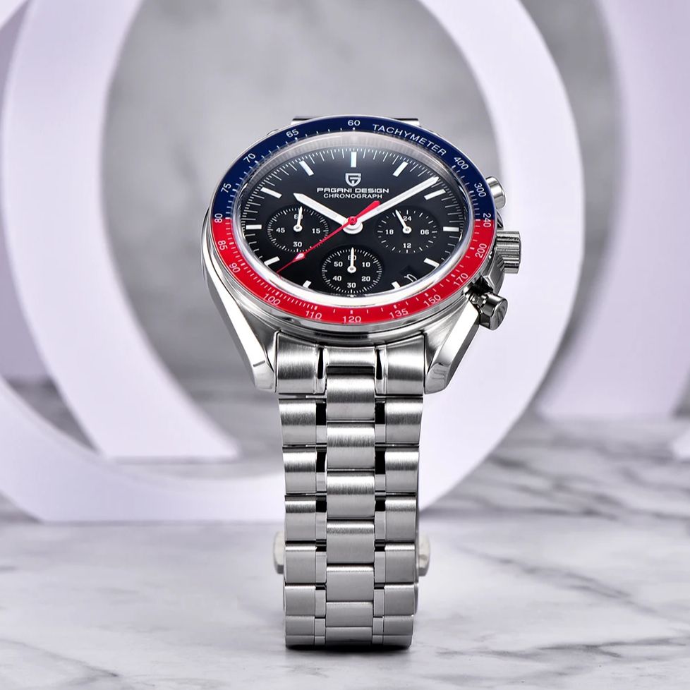 PAGANI DESIGN 2025 nowy 1701 męskie zegarki luksusowy szafirowy Bezel księżycowy zegarek kwarcowy dla mężczyzn sportowy chronograf wodoodporny zegarek na rękę
