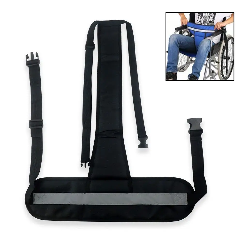 Adjustable Wheelchair Safety Belt Prevent Tilting or Falling Fixing Wheelchair Harness Strap Anti-fall with Front Cushion