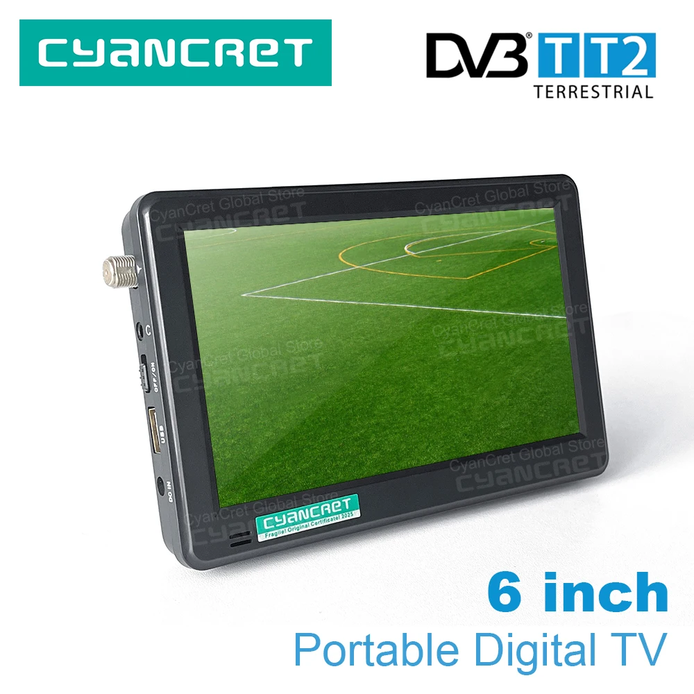 LEADSTAR D6 Портативный телевизор 6-дюймовый карманный телевизор DVB-T2 TDT DTT Цифровой и аналоговый мини-маленький для автомобиля, кухни, путешествий, кемпинга