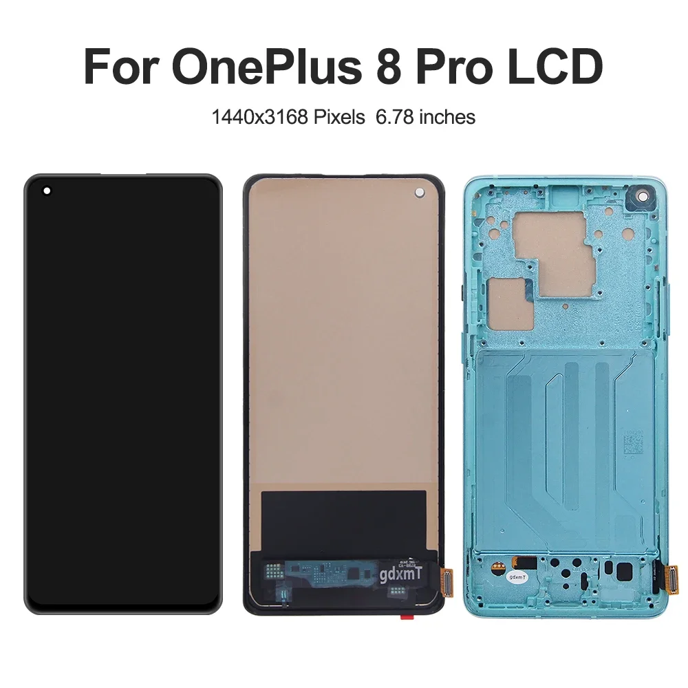 6.78 ''OnePlus 8 プロテスト済み 1 + 8Pro IN2023 IN2020 IN2021 LCD ディスプレイタッチスクリーンデジタイザアセンブリの交換