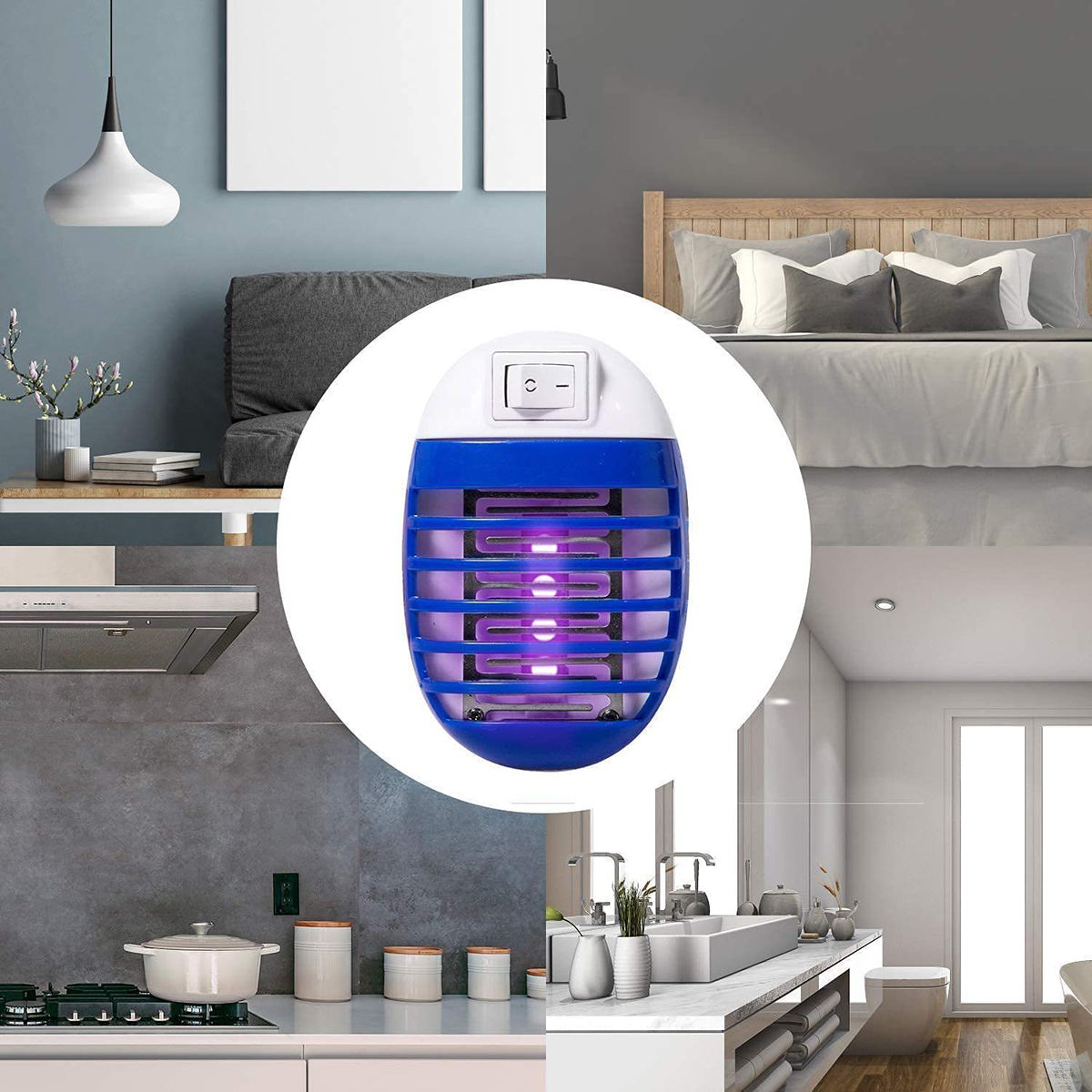2/4/6Pcs LED Socket Mosquito Killer Lamp US/EU Plug Electric Mosquito Fly Bug Insect Trap Killer Night Lamp