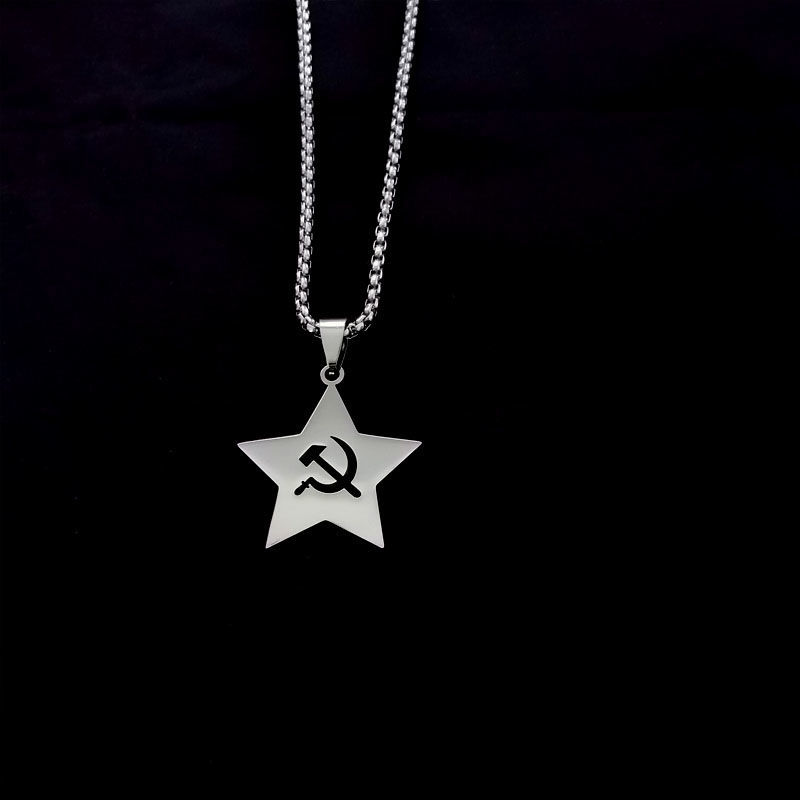 USSR Faith Five-Pointed Star Pendant Necklace Men Fashion Jewelry Chain Boy EDC Gadgets Lovers Gifts For Male Female Women Girls