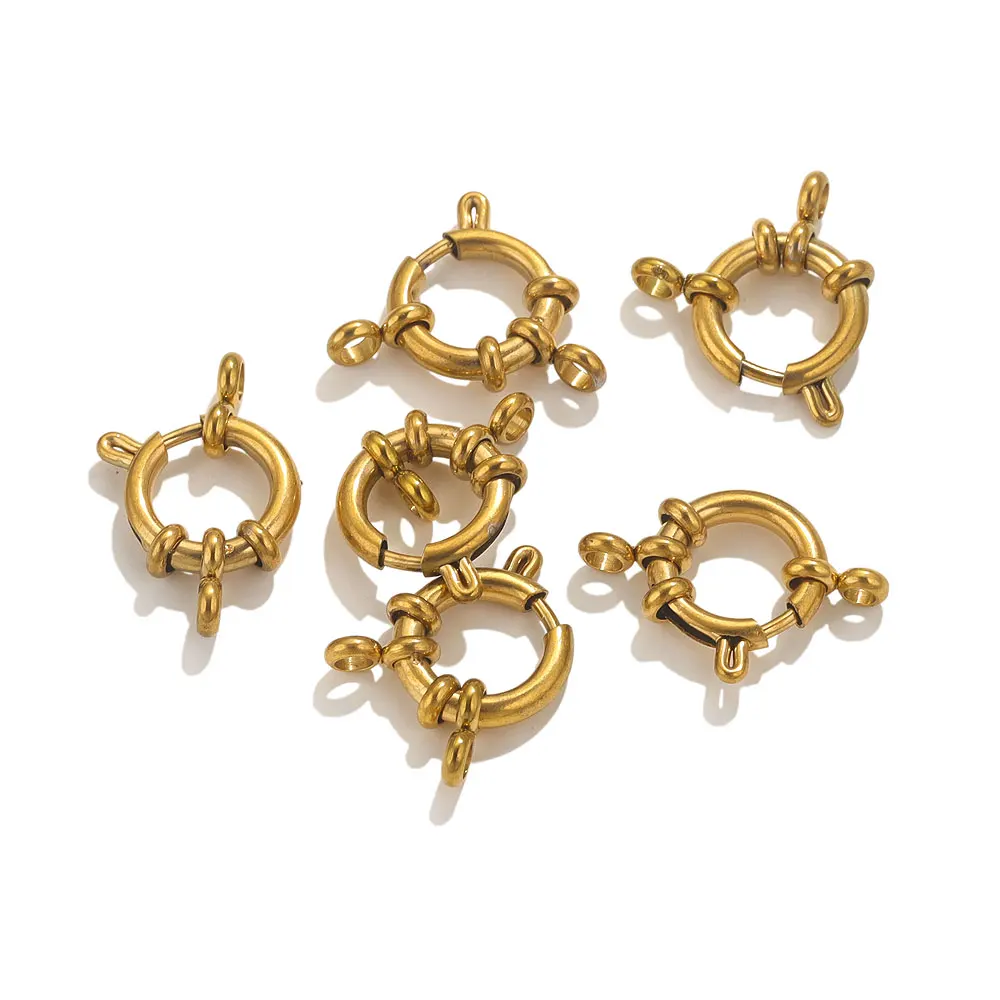 4pcs สแตนเลสสตีลรอบฤดูใบไม้ผลิ Clasps สําหรับเครื่องประดับทํากุ้งก้ามกรามตัวเชื่อมต่อ DIY สร้อยคอสร้อยข้อมือผลการค้นหาเครื่องประดับ