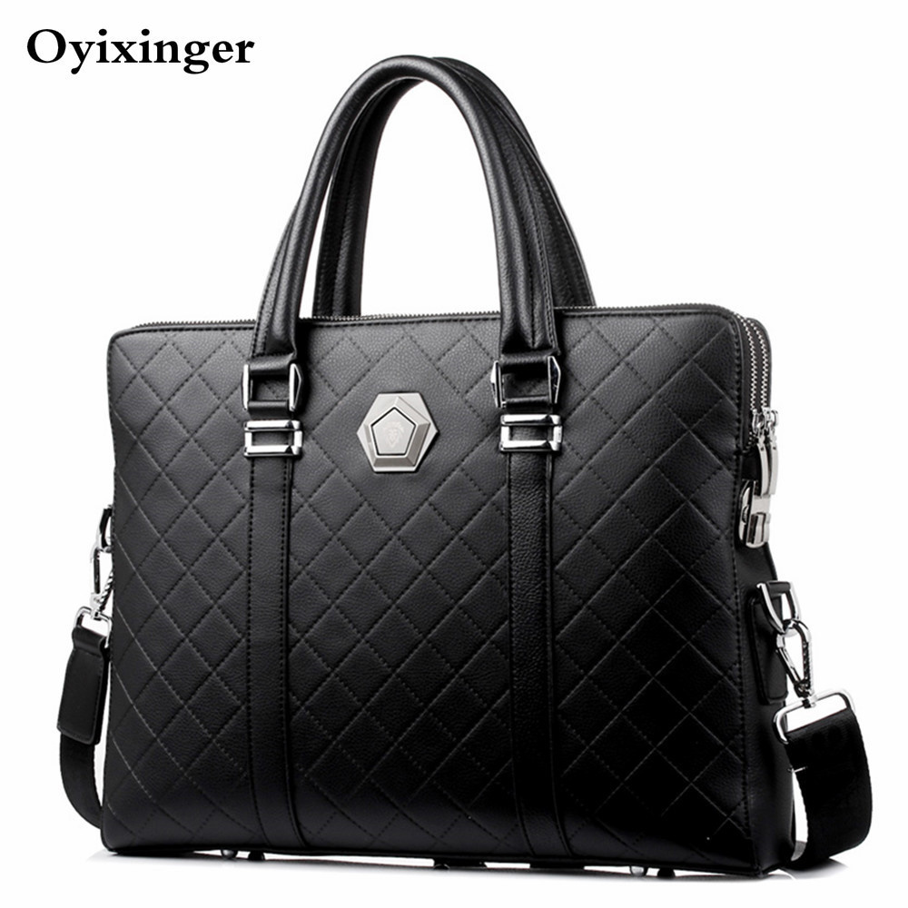 Männer Business Aktentasche Leder Handtasche neues Design codiert Schloss Schulter Umhängetasche männliche Messenger Doppels ch ichten Anti-Diebstahl-Taschen