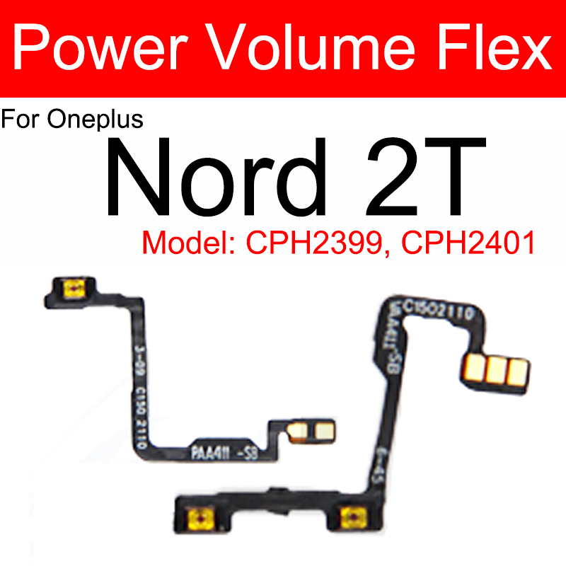 Volume Power Key Flex Für OnePlus 1 + Nord 2T Nord 2 5G On Off Power Volume Up Down seite Taste Flex Band Teile