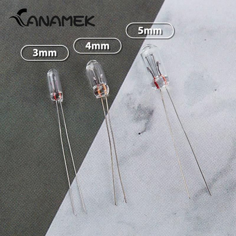 25 шт./партия, прозрачные кнопочные лампы 12 В 5 мм 4 мм 3 мм