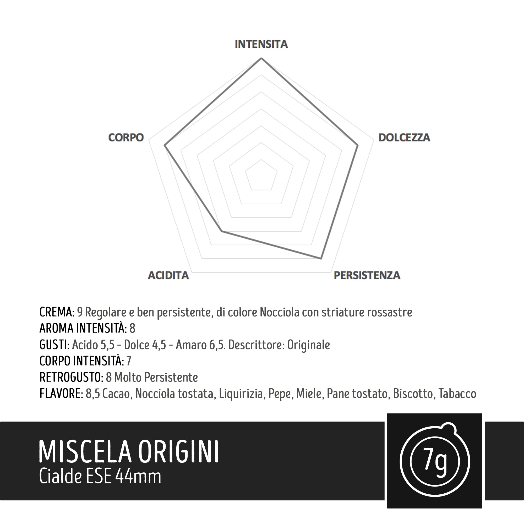 Koffie Toraldo Origins Blend Caffes ESE 44mm (150 stuks)