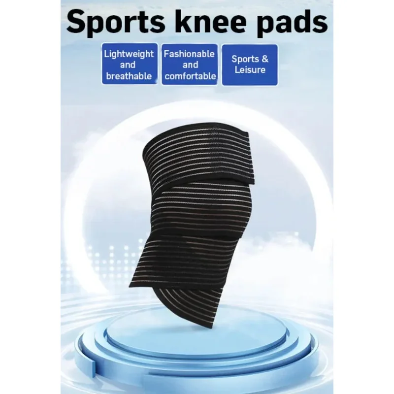 1 pezzo di supporto per fasciatura di compressione elastica extra lunga per ginocchio, supporto per gambe, legamenti stabilizzanti, squat, basket, corsa