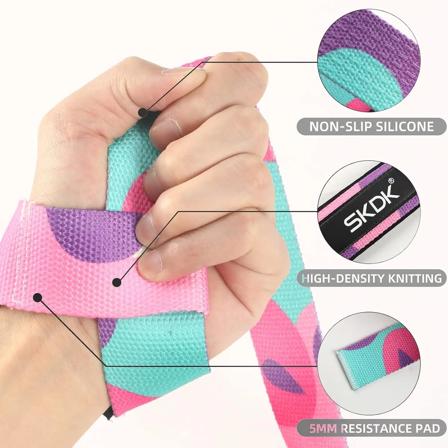 Correas de muñeca para levantamiento de pesas, bandas de refuerzo antideslizantes ajustables para entrenamiento de fuerza, soporte de levantamiento de Fitness, banda de agarre deportiva, 2 uds.