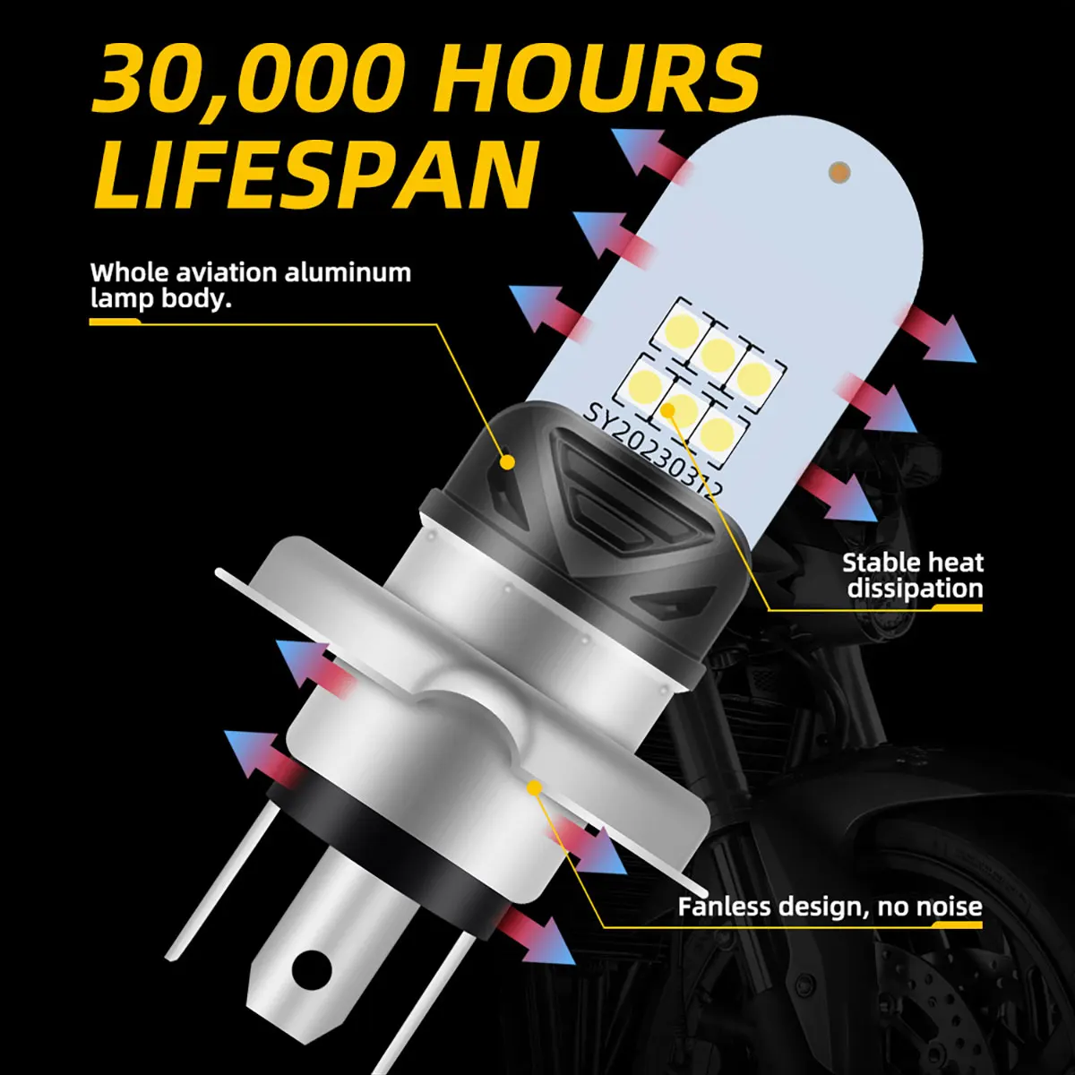 1 個 H4 Led BA20d H6 P15D LED ヘッドライトオートバイ電球ヘッドライトフォグランプハイロービームデイタイムランニングライトモトヘッドランプ