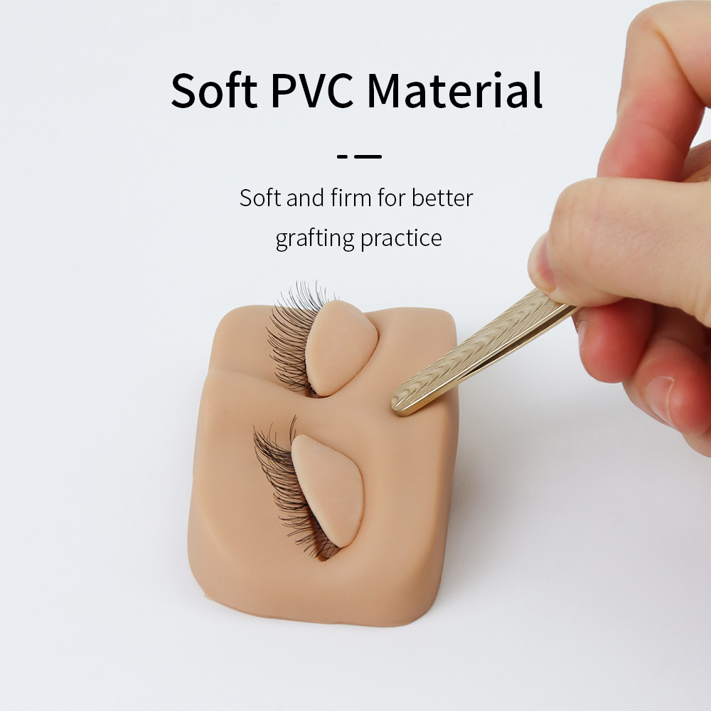 GLAMLASH Mini Lash Flat Model Head Practice Eyelash Extension Training Head With Removable Replacement Eyelids