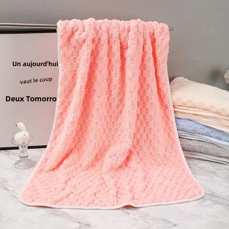 Serviette de visage en molleton de corail doux et épais, 1 pièce, Absorption d'eau et séchage rapide, couleur unie, pour salle de bain