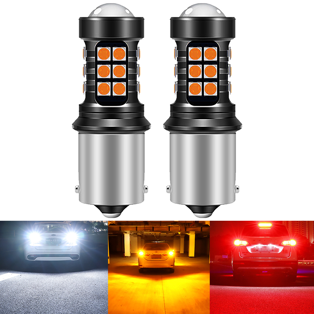 2 uds S25 1156 P21W BA15S BAU15S PY21W LED 1157 BAY15D P21/5W T20 7440 7443 W21W 3157 P27/7W bombillas Led luz de señal de giro blanca