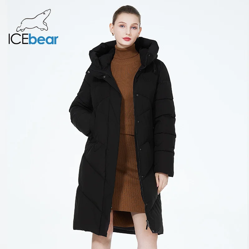 Icebear เสื้อโค้ทผ้าฝ้าย2023ผู้หญิง, ใหม่เสื้อแจ็คเก็ตผ้าฝ้ายอบอุ่นลำลองเสื้อคลุม GWD3716I